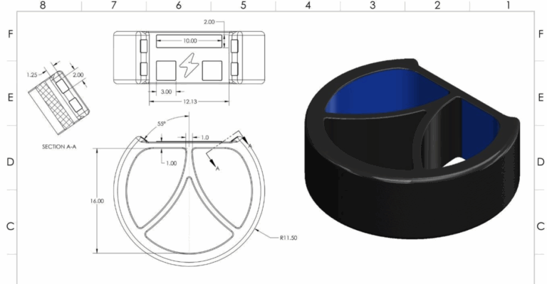 Yoga wheel product concept shown as a 3D design created through professional product development services in ,New York.