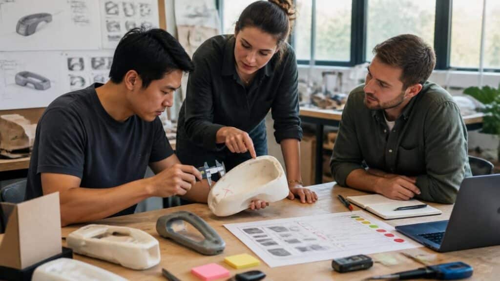 Product team reviewing rapid prototype results using a checklist